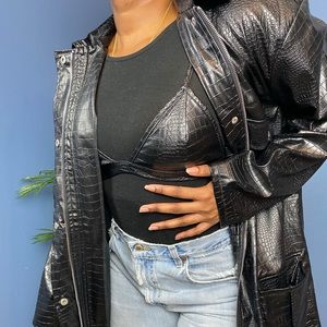 Leather Jacket and crop top